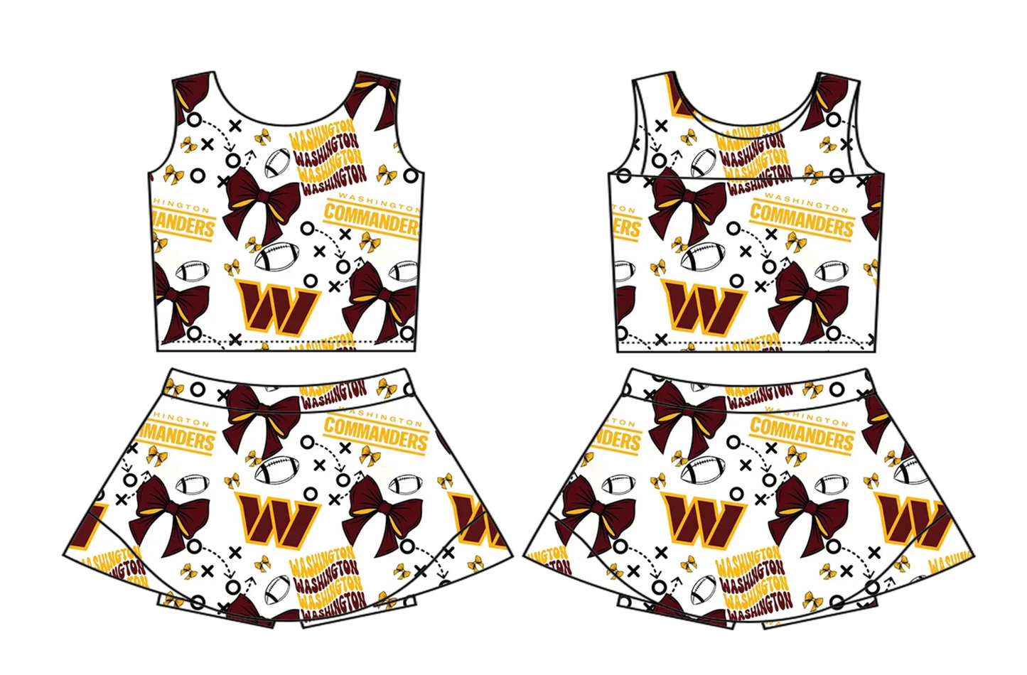 Baby Girl Sleeveless Football Bows Sibling W Team Dress Set ( Moq 5 Each Style ) 2.19