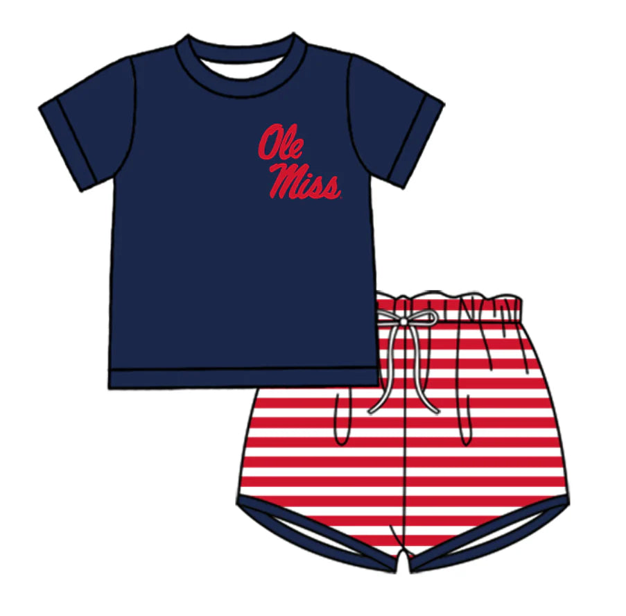( Moq 5 ) Baby Boys Short Sleeves Shirt Stripes Shorts Team Clothes Set