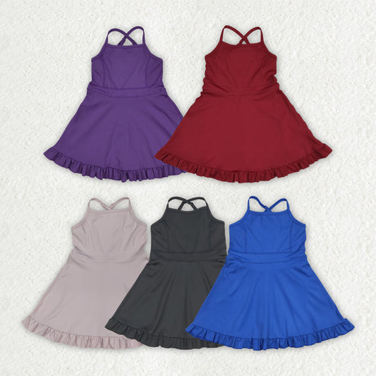Baby Girl Toddler Sleeveless Yoga Active Sibling Knee Length Dress RTS