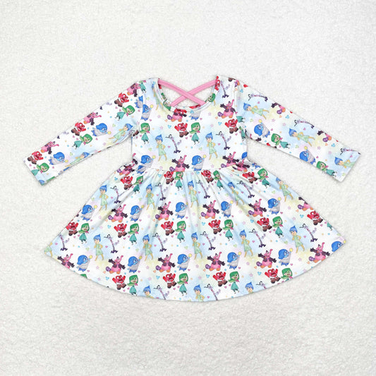 Baby Girl Long Sleeves Cartoon Twirl Dress