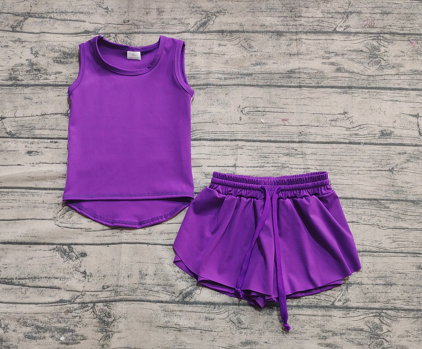 Baby Girl Purple Sleeveless Tops Skort Yoga Active Set RTS