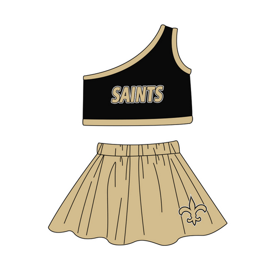 Baby Girl Saints Team Tops Skirt Set