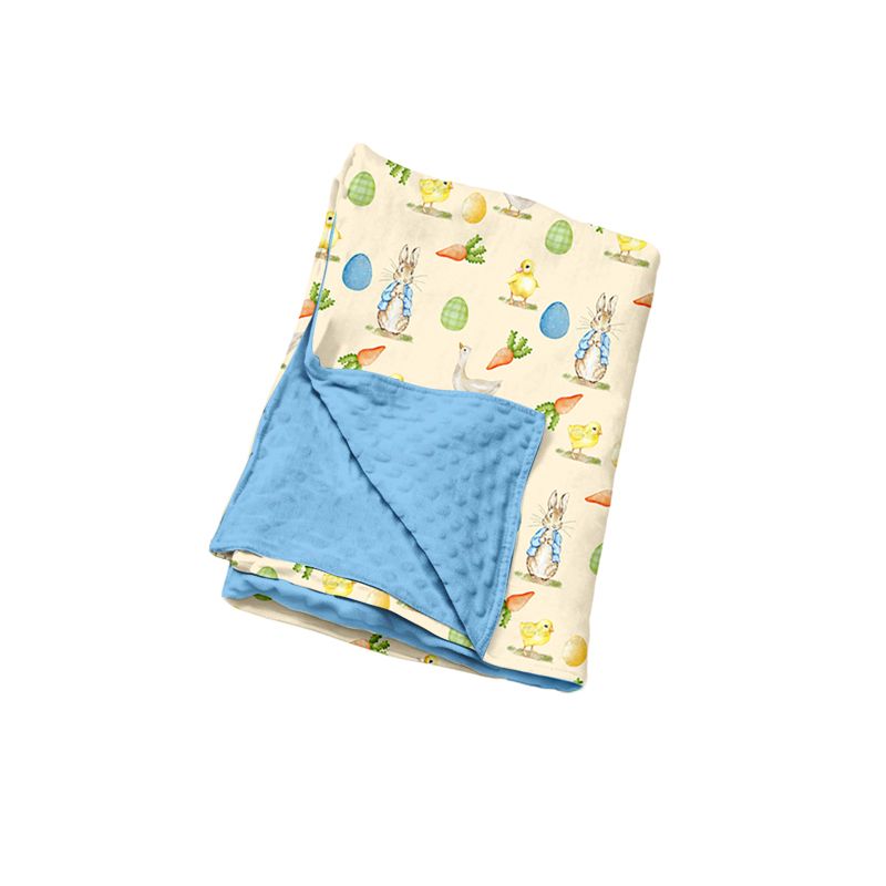 ( Moq 5 ) Preorder Baby Boys Toddler Rabbits Eggs Carrots Easter Blanket