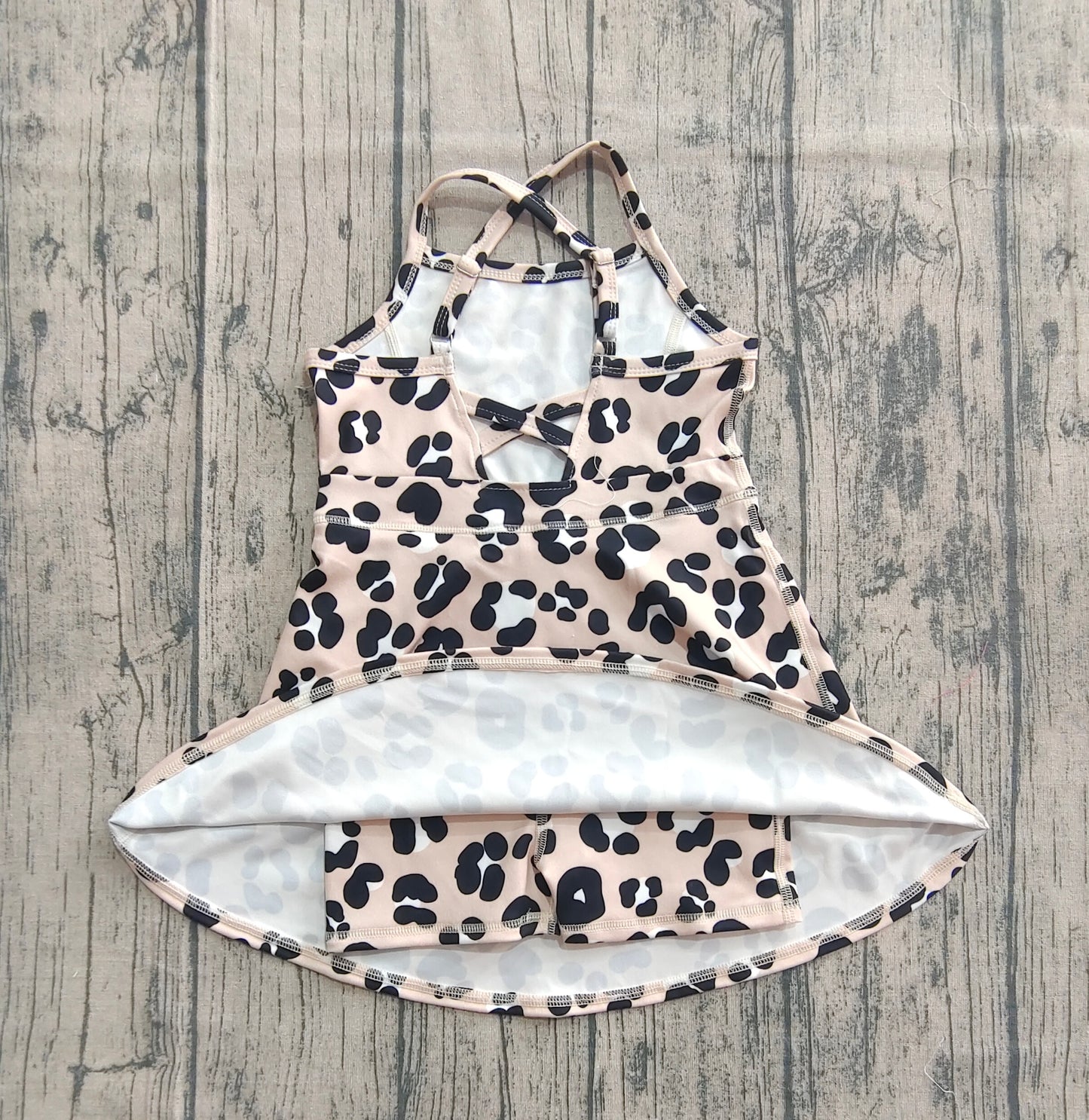 Baby Girl Sleeveless Leopard Knee Length Yoga Active Dress RTS