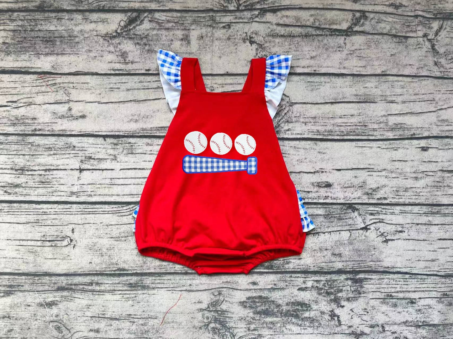 No moq Pre-order SR0686 Baby Girl Baseball One Piece Romper