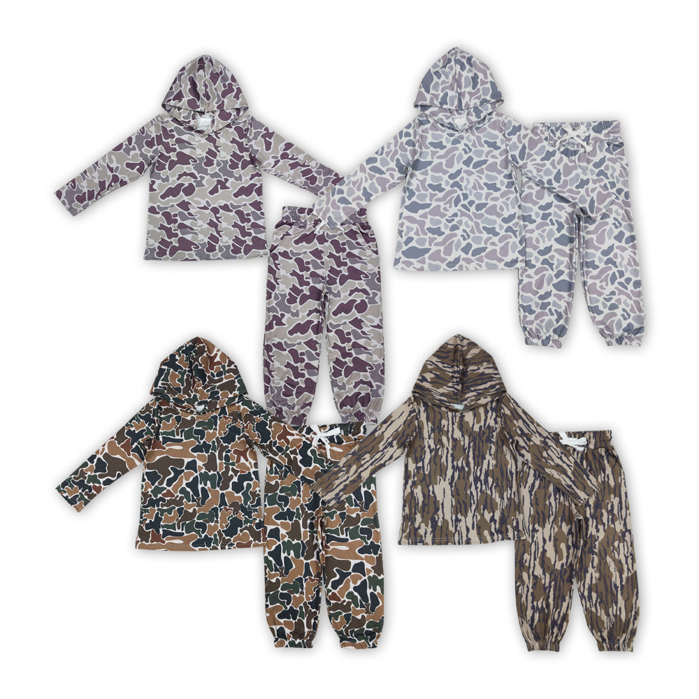 Baby Boy Toddler Long Sleeves Hoodie Camo Shirt Pockets Pants Sibling Hunting Set RTS