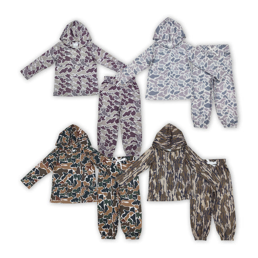 Baby Boy Toddler Long Sleeves Hoodie Camo Shirt Pockets Pants Sibling Hunting Set RTS