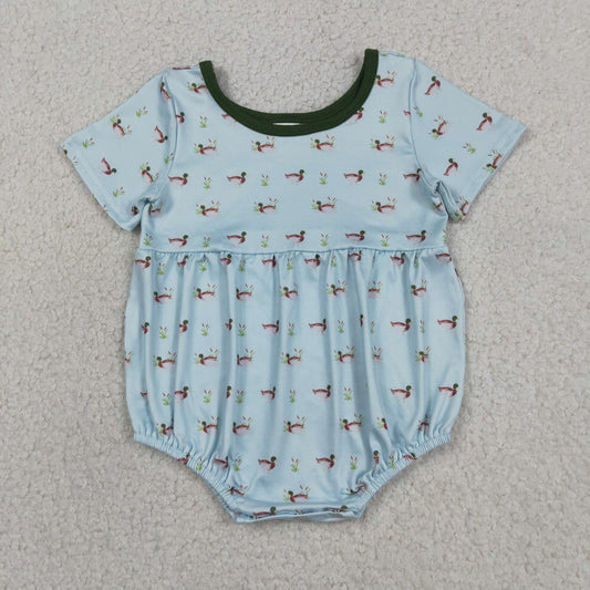 Baby Boys Kids Short Sleeves Ducks Summer Bubble Romper RTS RTS