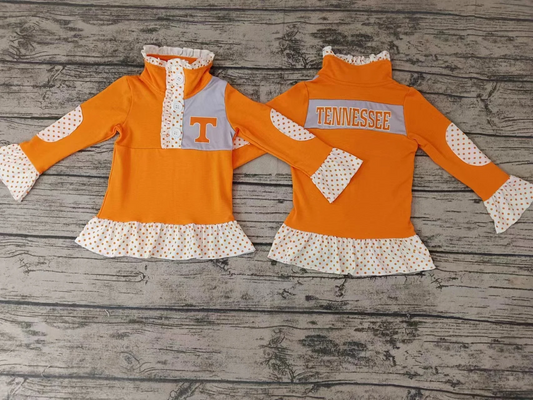 Baby Girl Orange Team Pullover Shirt