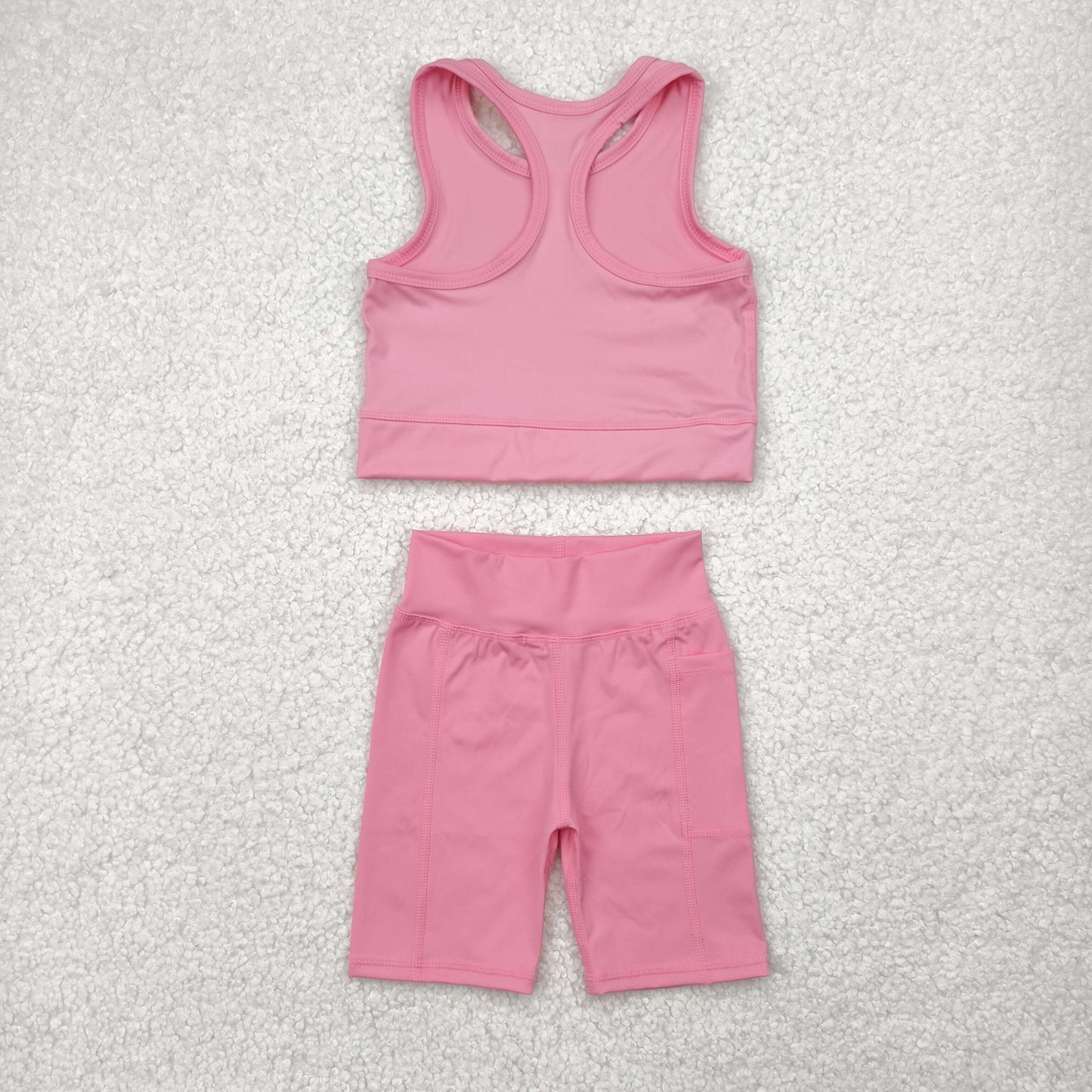 Baby Girl Pink Athletic Active Wear Top Shorts Clothes Set RTS