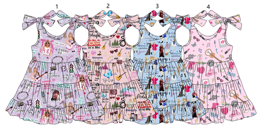 Baby Girl Bows Straps Singer Sibling Dress ( Moq 5 Each Style ) 3.15