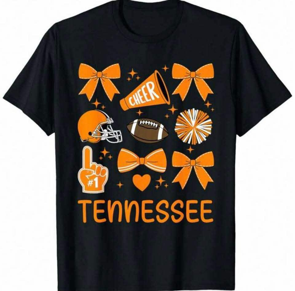 ( Moq 5 ) Baby Kid Black Short Sleeves Orange Bows Footballs Tee Shirt Tops