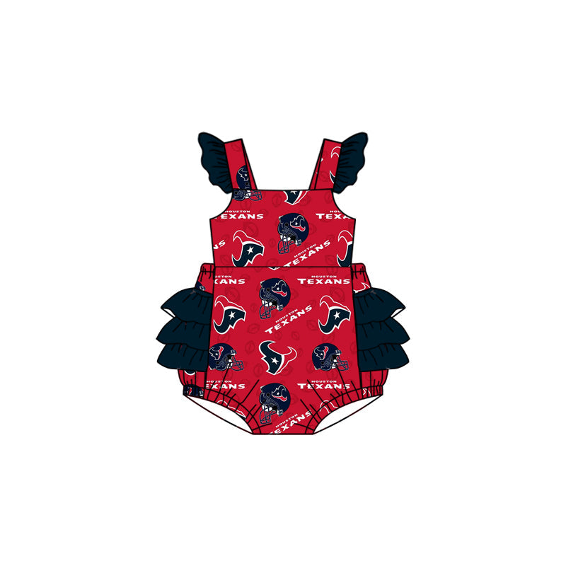 Baby Girl Infant Short Sleeves Cow Team Bubble Ruffle Romper Moq 5