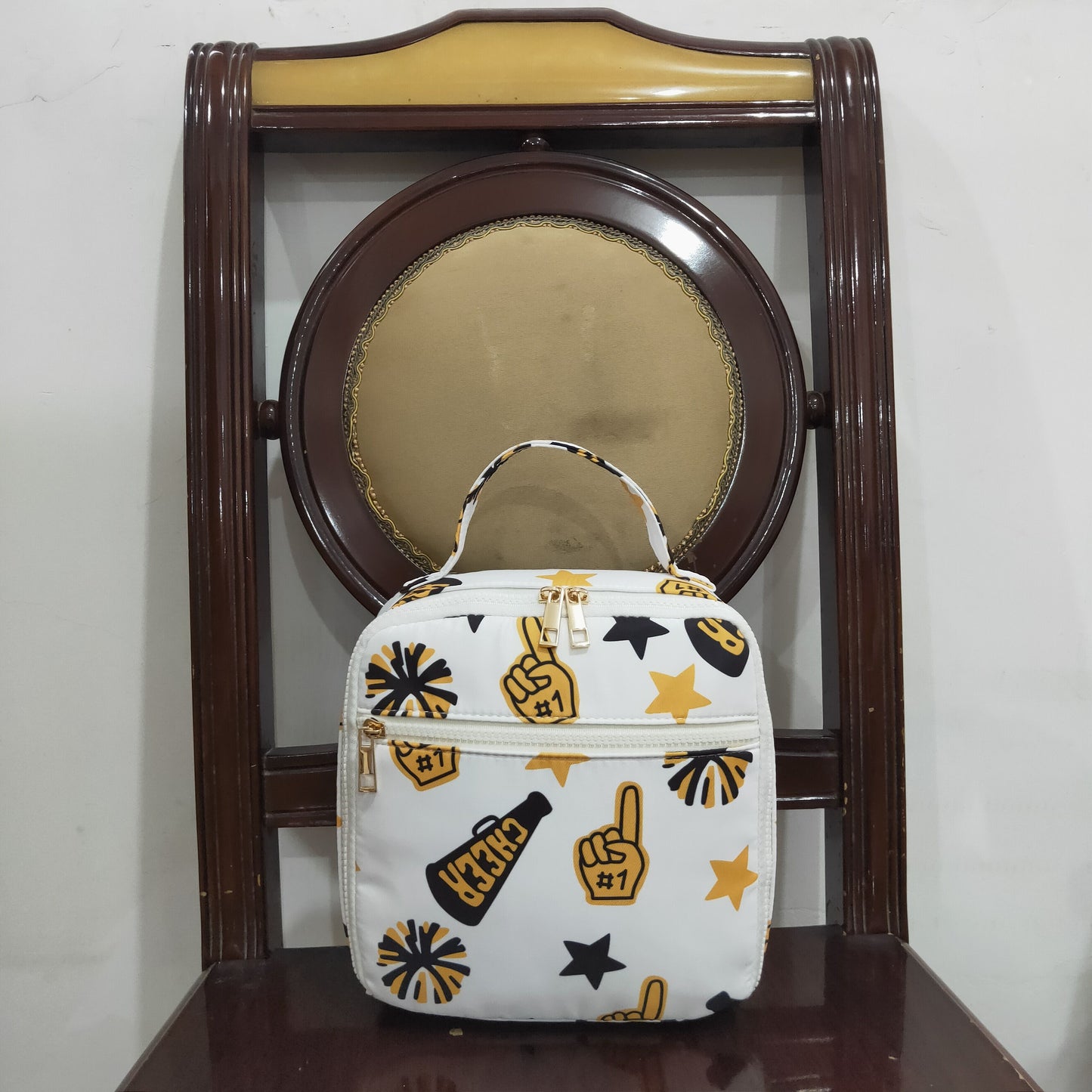 Baby Girl Kids Team Cheer Yellow Lunch Box Picnic Thermal Bag RTS