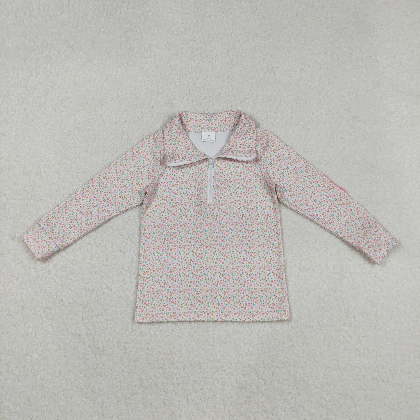 Baby Girl Long Sleeves Floral Zipper Pullover Shirt Tops RTS