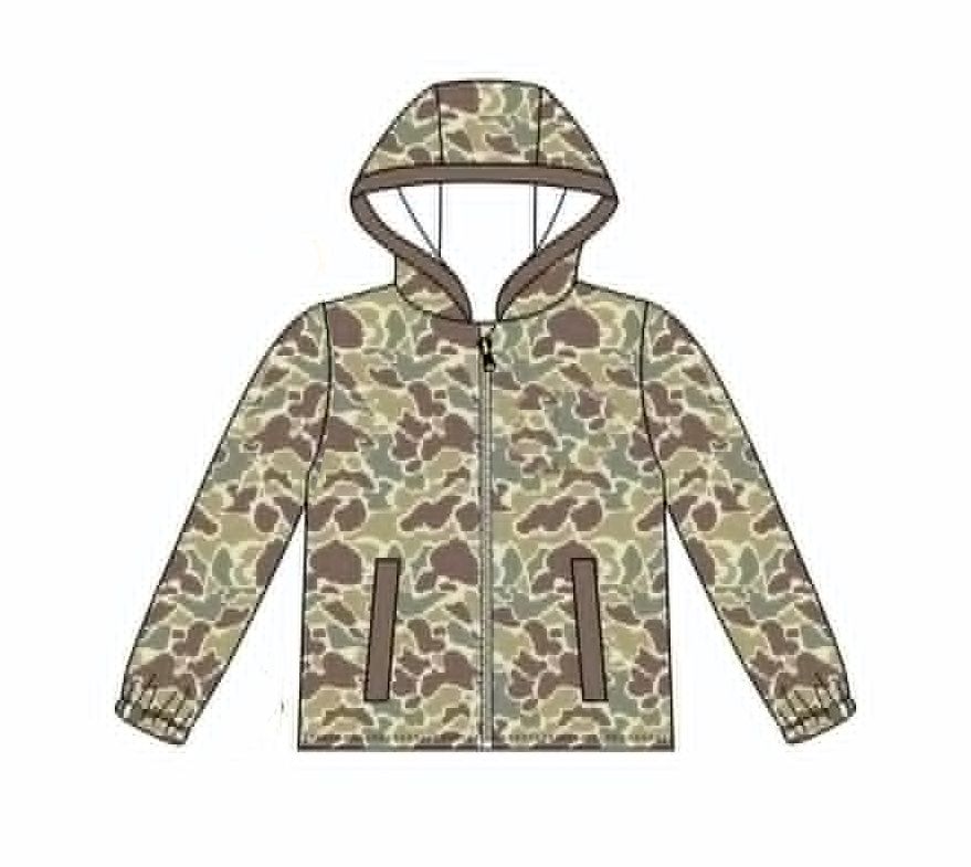 ( Moq 5 ) Preorder Baby Boys Kids Long Sleeves Camo Pockets Zipper Hoodie Jacket Coat Tops