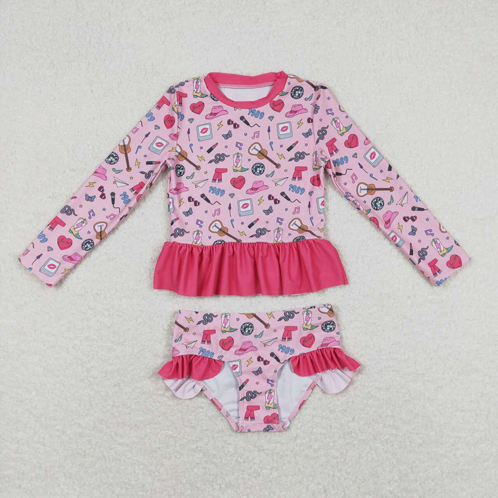 Baby Girl Sibling Long Sleeves Singer Tops Bummie Swimsuits