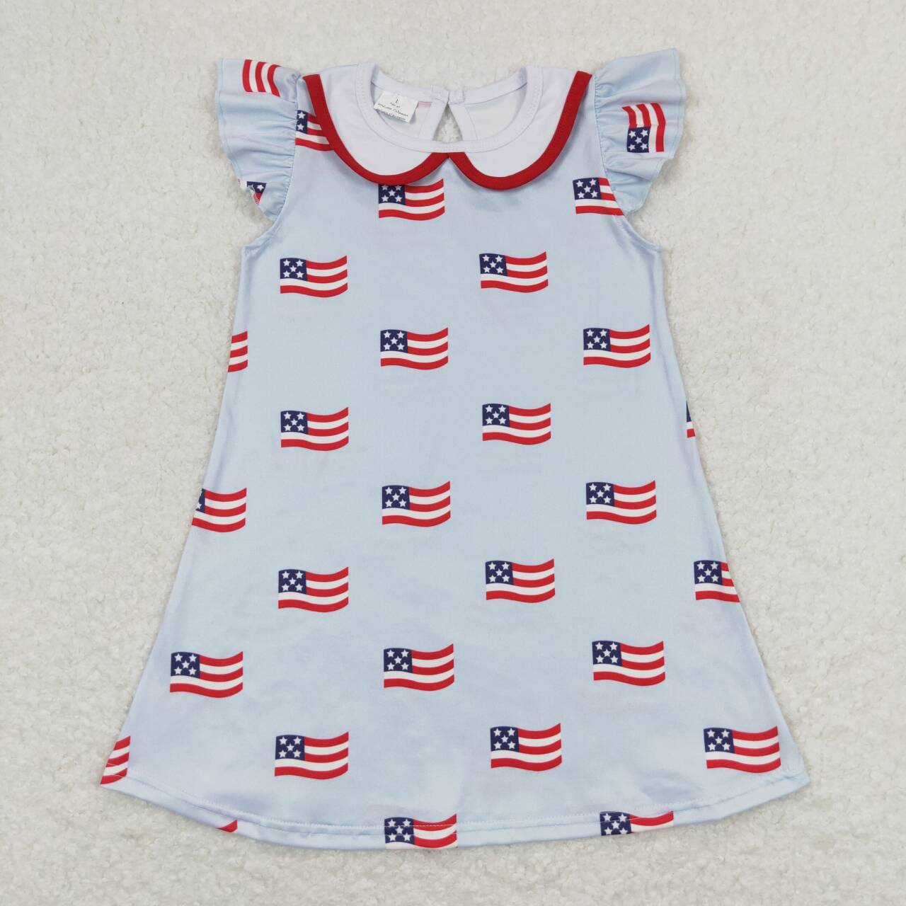 Baby Boy Girl 4th Of July Flags Sibling Romper Dress Clothes Set
