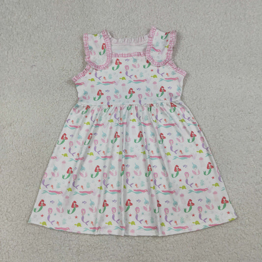 Baby Girls Kids Sleeveless Mermaid Knee Length Dress RTS