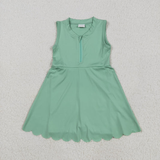 Baby Girl Green Zipper Yoga Active Wear With Shorts Knee Length Dress RTS
