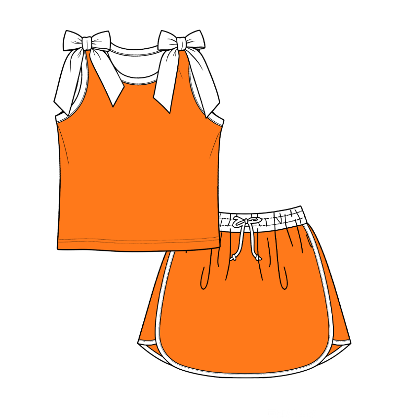 ( Moq 5 ) Custom Baby Girls Kids Bows Tops Skirt Shorts Set Clothes 7.13