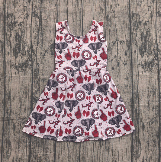 ( No moq ) Preorder Baby Girls Kids Sleeveless Elephant Bows Team Yoga Active Shorts Dress