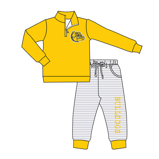 Baby Boy Long Sleeves Shirt Yellow Pocket Pants Team Clothes Set