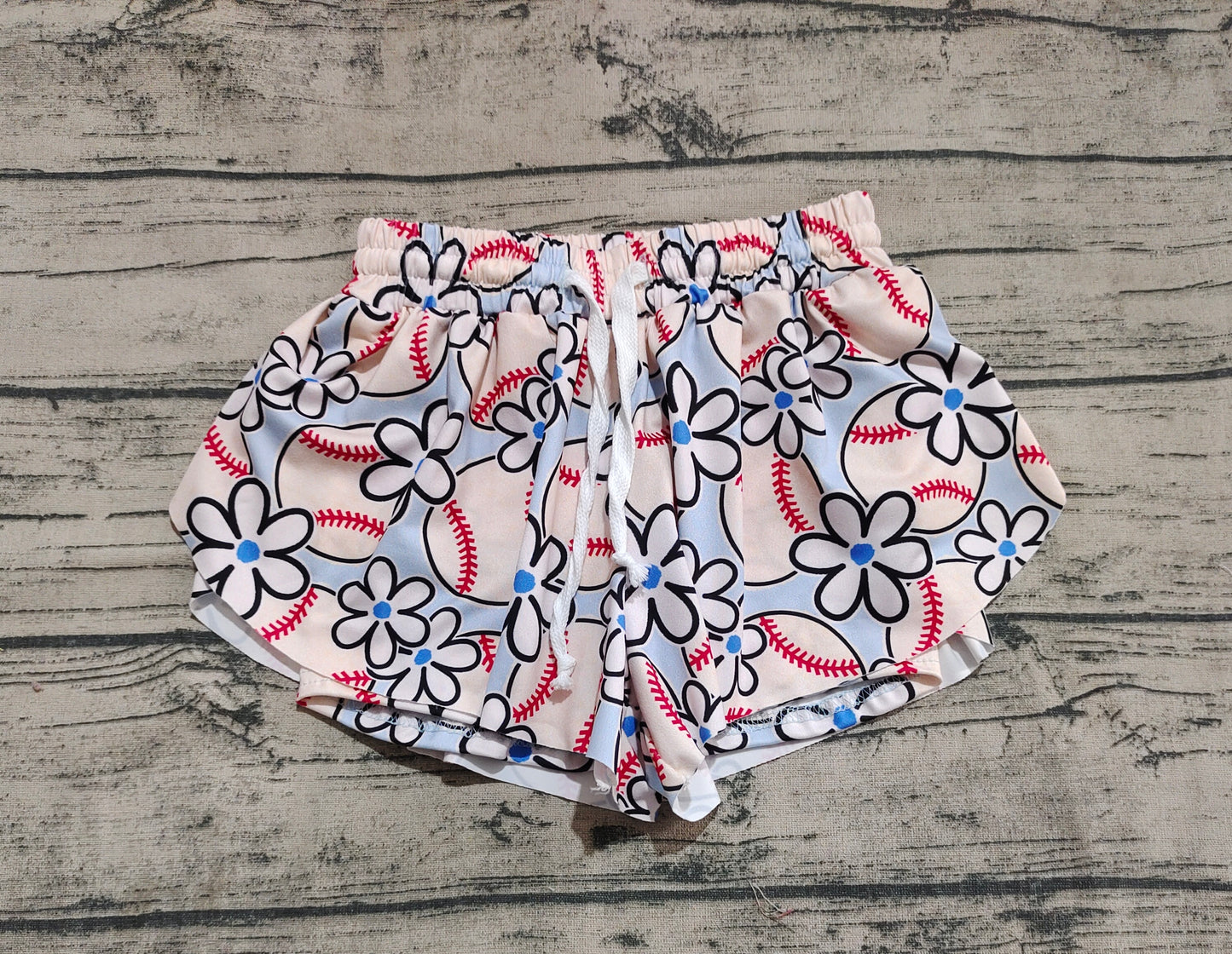 Baby Girl Baseball Flower Shorts Bottoms RTS