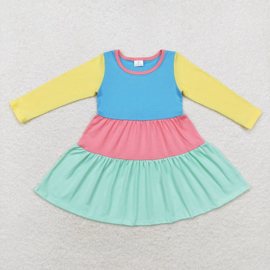 Baby Girl Long Sleeves Colorful Cotton Dress