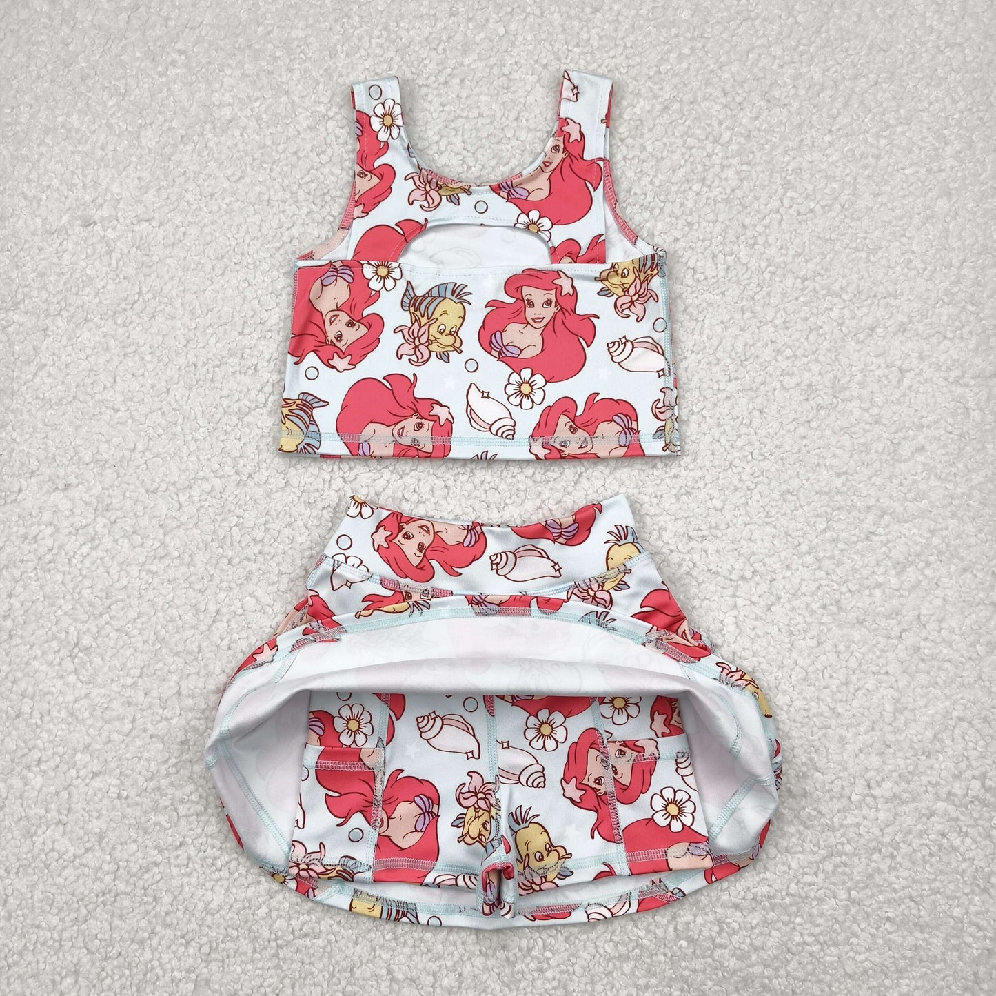 Baby Girl Sleeveless Princess Tops Skort Yoga Active Set RTS