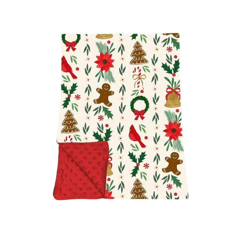 ( Moq 5 ) Preorder Baby Girls Kids Gingerbread Flower Christmas Blanket