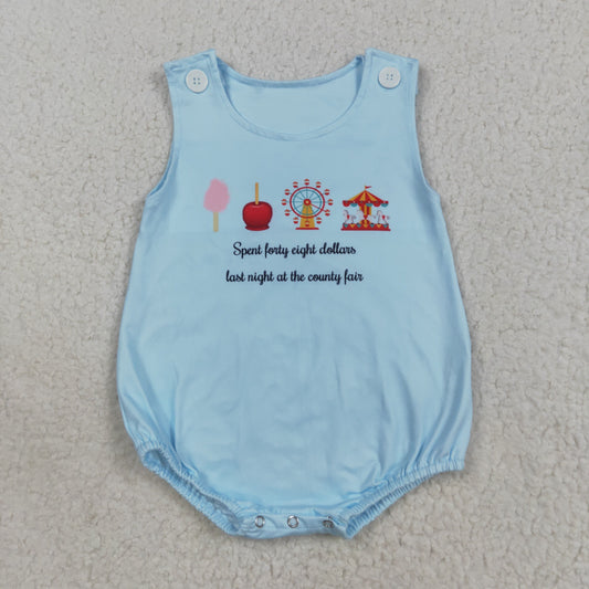 Baby Boy Sleeveless Bubble Blue Romper RTS