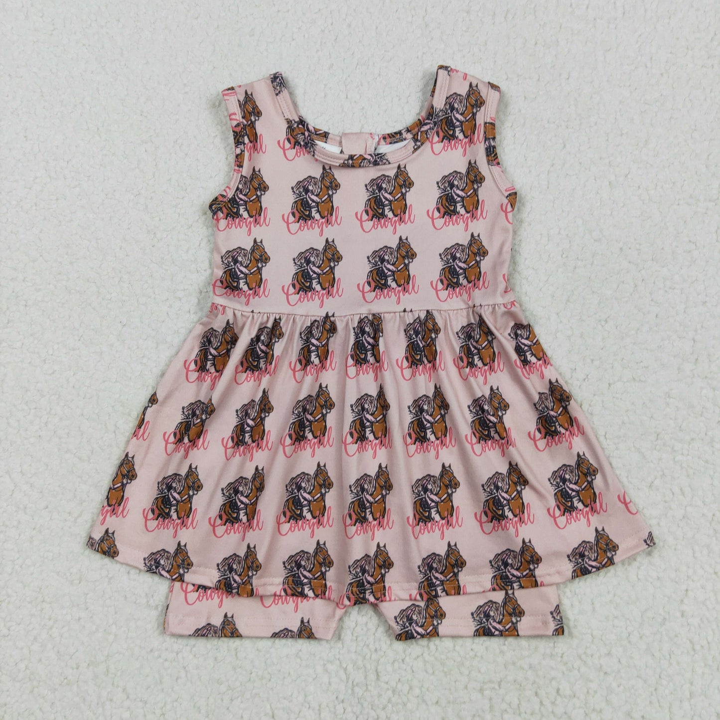 Baby Girl Toddler Sleeveless Cowgirl Western Skort Jumpsuit RTS