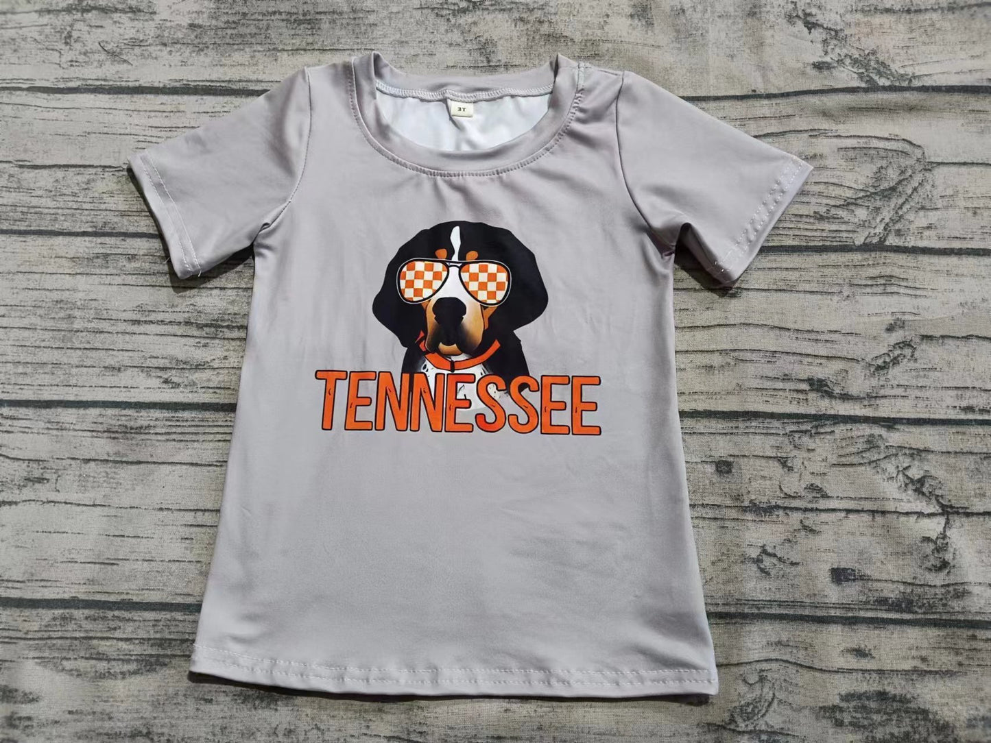 ( Moq 5 ) Baby Boy Kids Short Sleeves Dog Team Grey Shirt Tops