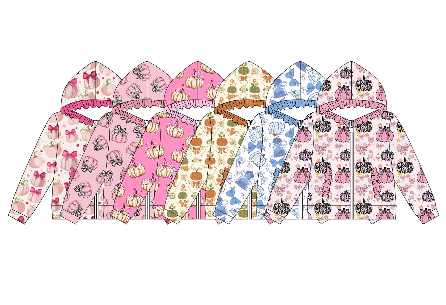 ( Moq 5 Each Style ) Sibling Baby Girls Kids Long Sleeves Pumpkins Bows Hoodie Pockets Tops Clothes