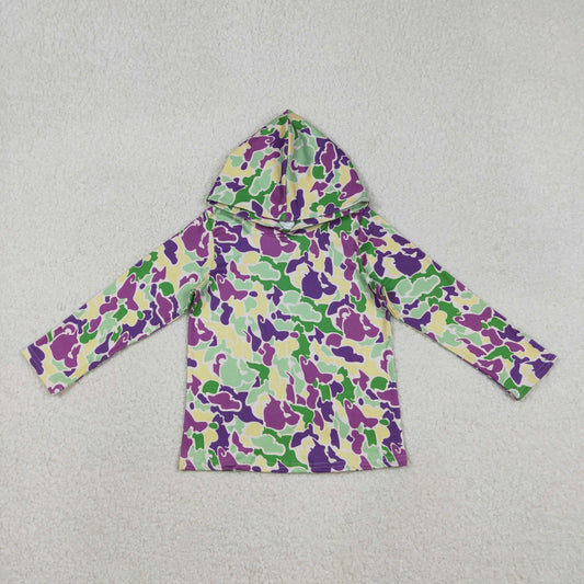 Baby Boys Long Sleeves Camo Hoodie Mardi Gras Pullover Shirt RTS