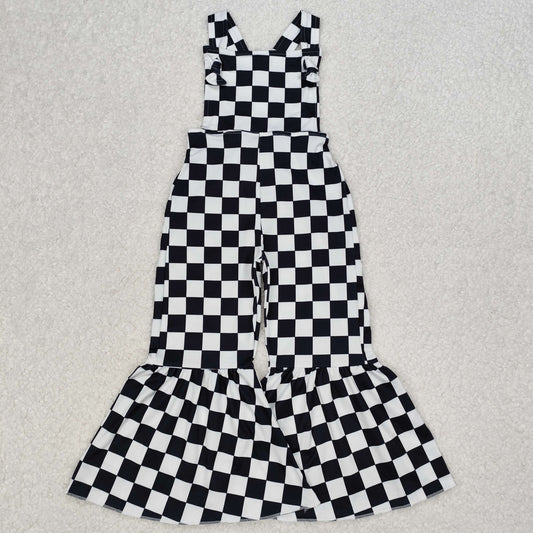 Baby Girl Black Checkered Straps Jumpsuit RTS