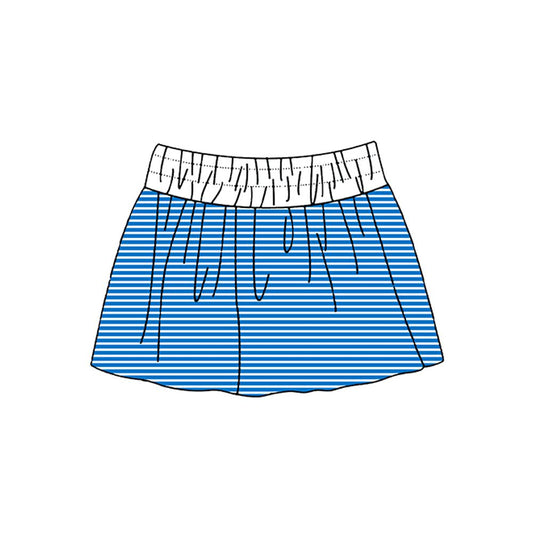 ( Moq 5 ) Preorder Baby Girls Kids Blue Stripes Skirt Shorts Bottoms Yoga Active Clothes