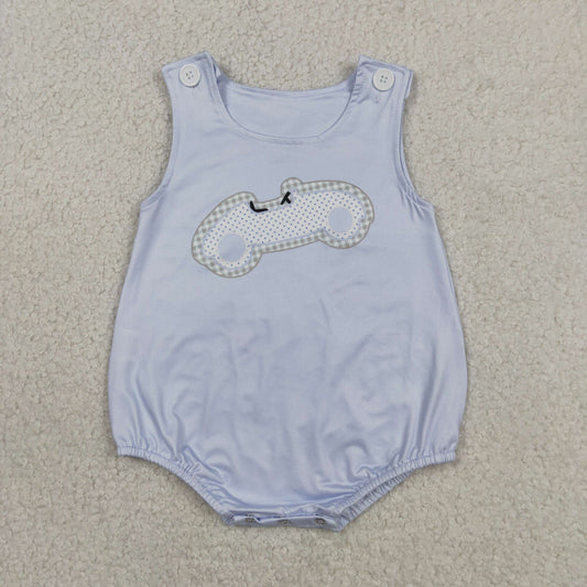 Baby Boys Infant Blue Sleeveless Car Summer Bubble Romper RTS