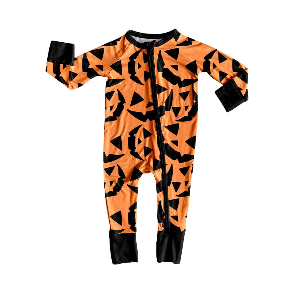 ( Moq 5 ) Preorder Baby Boys Infant Long Sleeves Halloween Zipper Footie Sleeper Romper Clothes