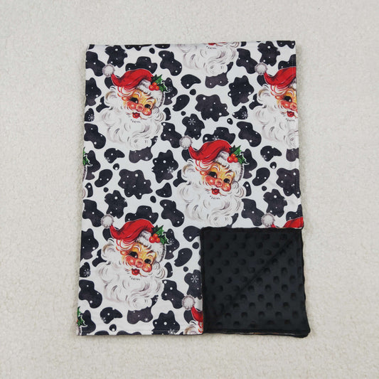 Baby Kids Toddler Christmas Santa Cow Print Blanket RTS