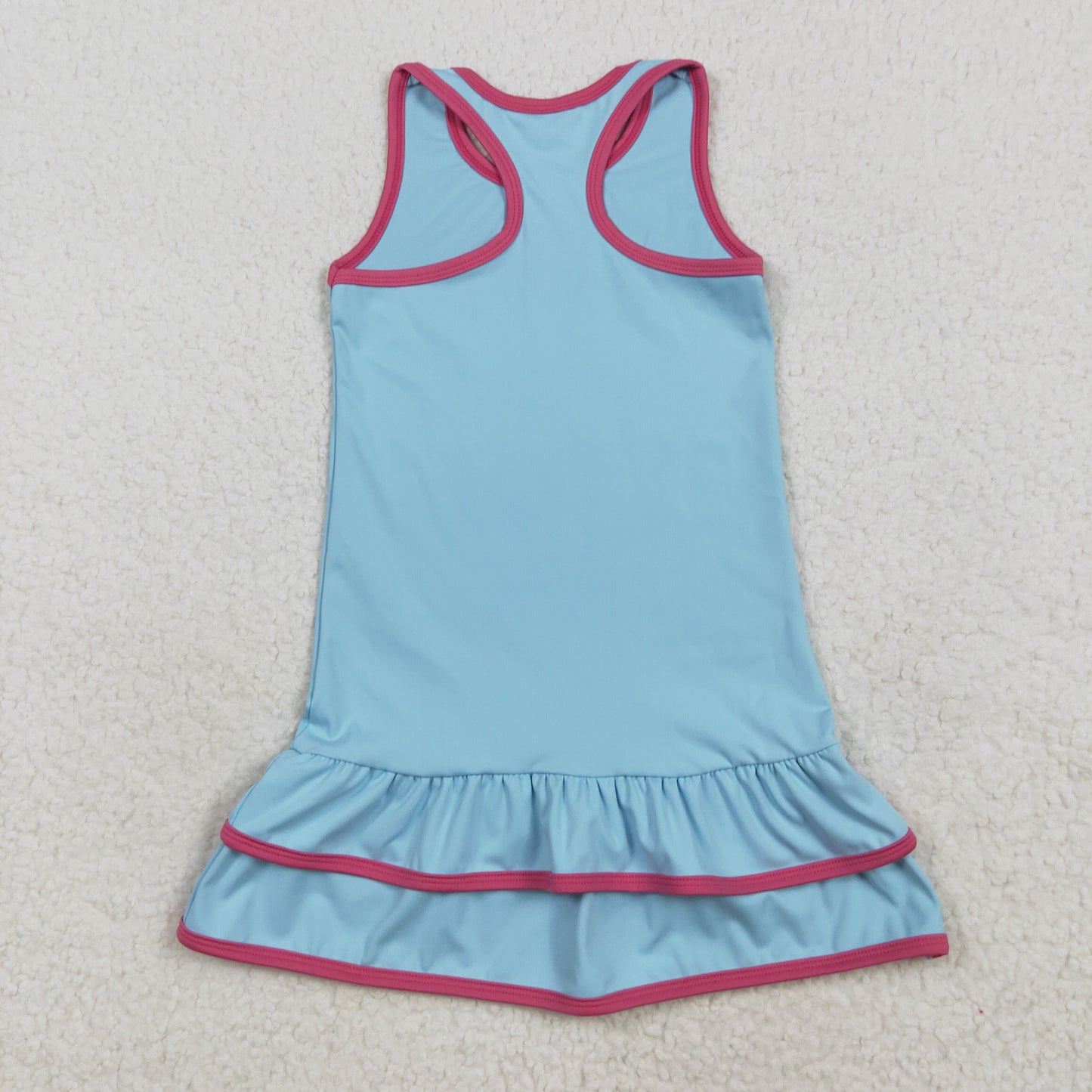 Baby Girl Sleeveless Yoga Active Ruffle Blue Knee Length Dress RTS