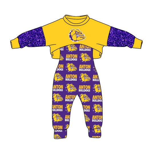Baby Girl Short Sleeves Dog Team Shirt Jumpsuit Clothes Set Moq 5