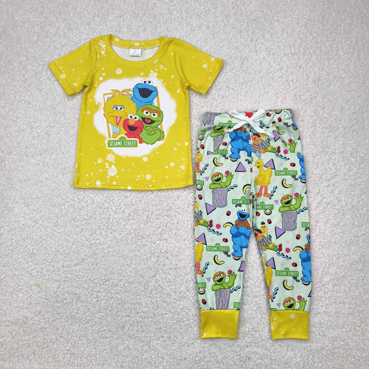 Baby Boy Short Sleeves Yellow Shirt Ducks Pockets Pants Outfit Clothes Set RTS