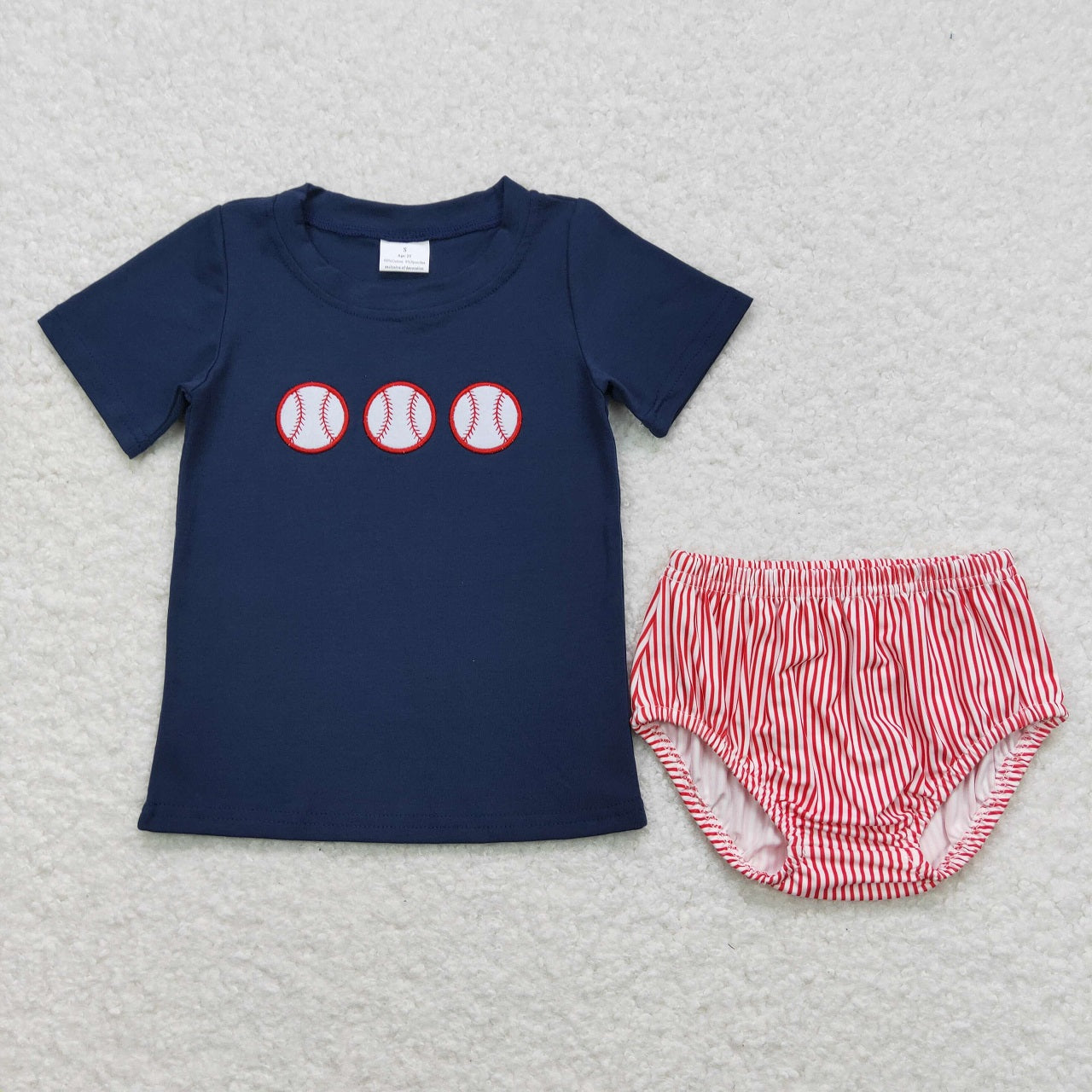 Baby Boy Girl Embroidery Baseball Tops Shorts Sibling Outfit Clothes Set RTS