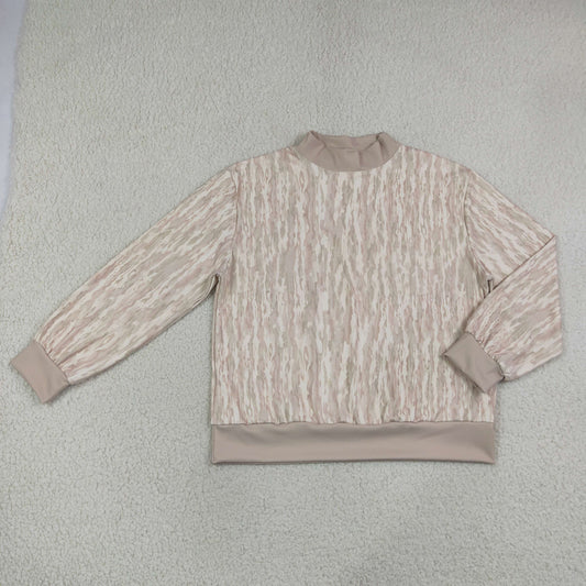 Adult Women Long Sleeves Shirt Tops Camo Pullover Yoga Active Clothes RTS