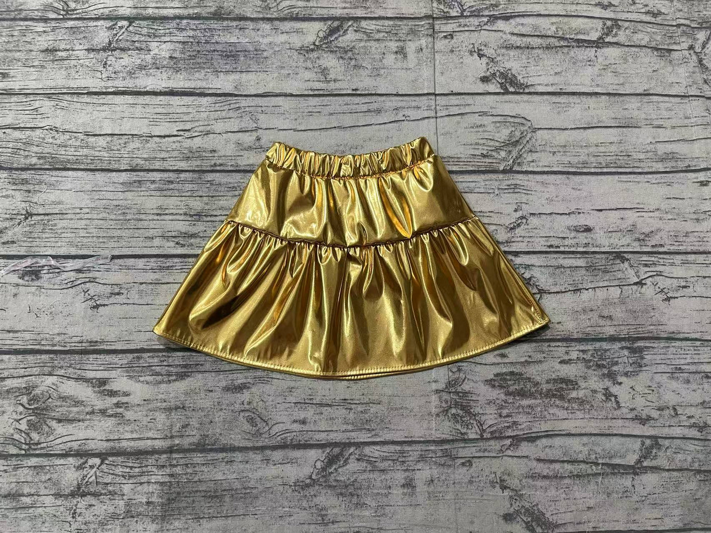 Baby Girl Golden Leather Skort Skirt