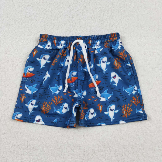 Boys Kids Toddler Sharks Pockets Swim Trunks Shorts Swimwear RTS