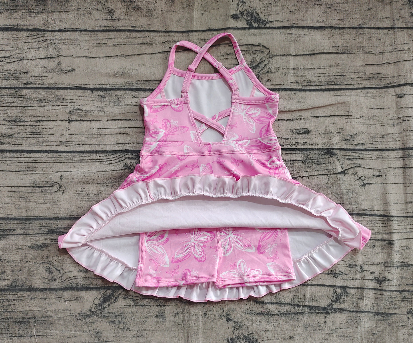 Baby Girl Athletic Yoga Butterfly Pink Active Wear Skort Dress RTS