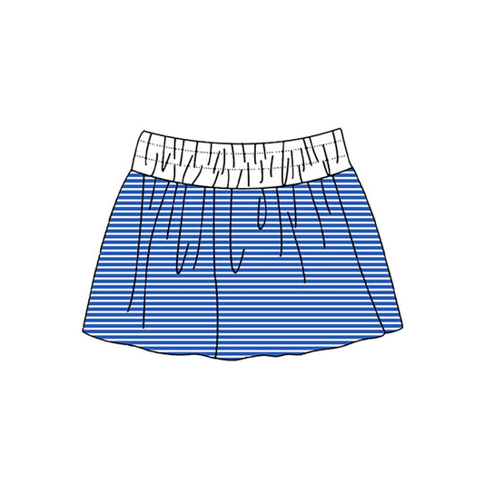 ( Moq 5 ) Preorder Baby Girls Kids Stripes Skirt Shorts Bottoms Yoga Active Blue Clothes